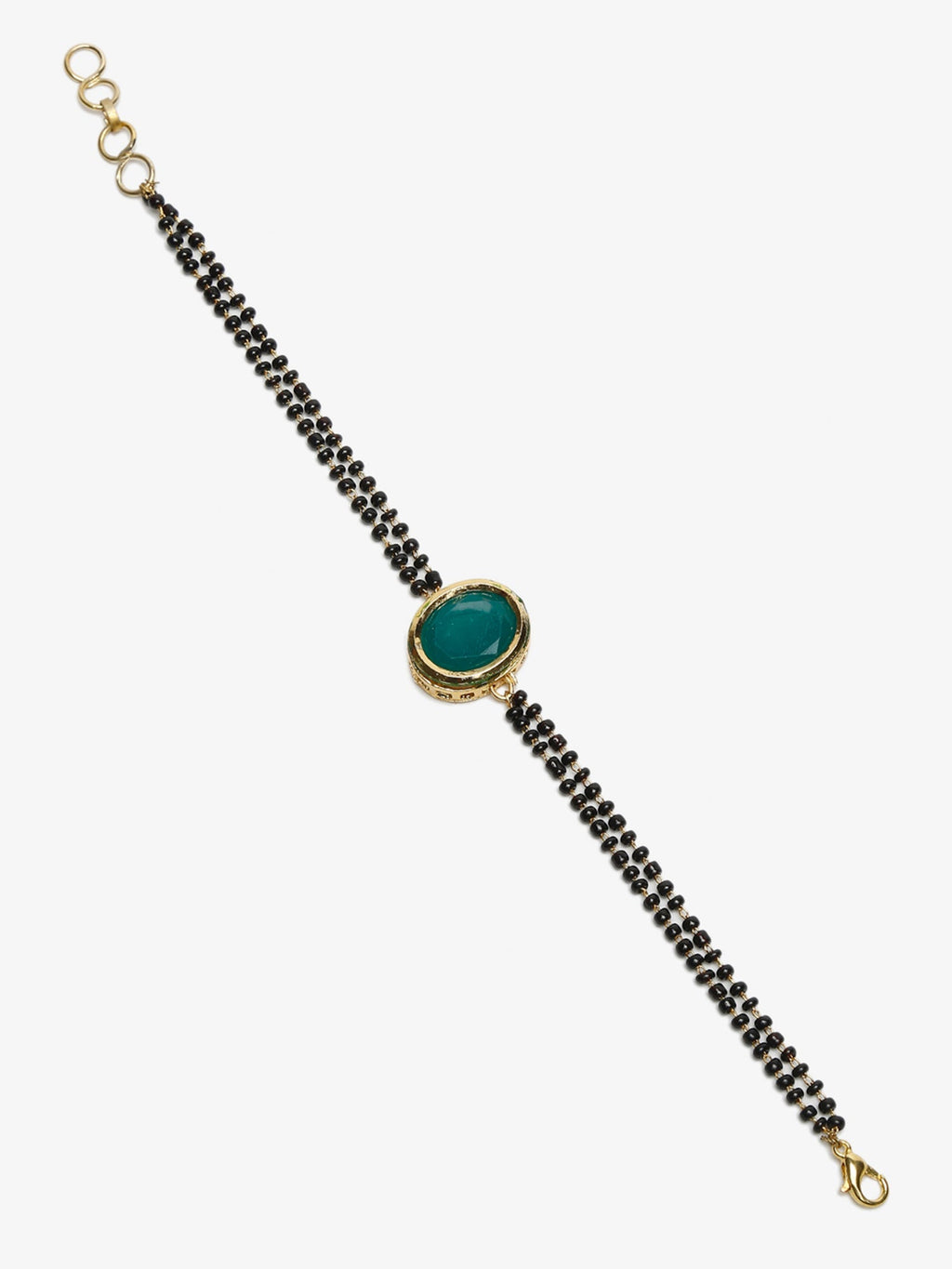 Black Gold-Polished Kundan Mangalsutra Bracelet - Ruby Raang | Grab2Buy