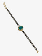 Black Gold-Polished Kundan Mangalsutra Bracelet - Ruby Raang | Grab2Buy