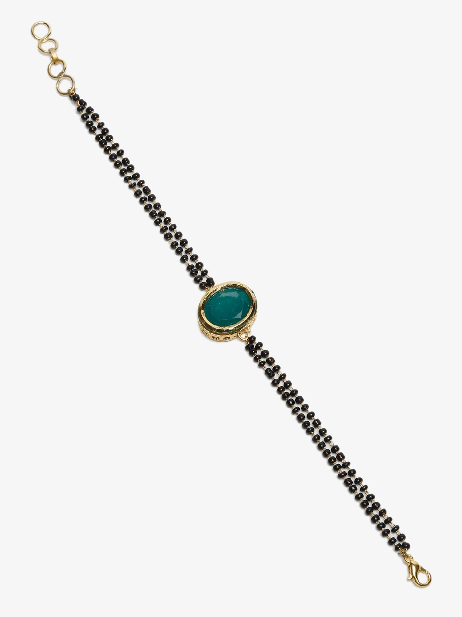 Black Gold-Polished Kundan Mangalsutra Bracelet - Ruby Raang | Grab2Buy