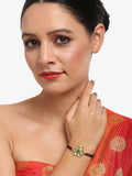 Black Gold-Polished Kundan Studded Mangalsutra Bracelet - Ruby Raang | Grab2Buy