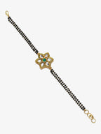 Black Gold-Polished Kundan Studded Mangalsutra Bracelet - Ruby Raang | Grab2Buy