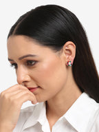 Multicoloured Gold-Toned Contemporary Studs Earrings - Ruby Raang | Grab2Buy