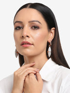 Rose Gold-Polished Silver-Toned Contemporary Drop Earrings - Ruby Raang | Grab2Buy