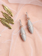 Rose Gold-Polished Silver-Toned Contemporary Drop Earrings - Ruby Raang | Grab2Buy