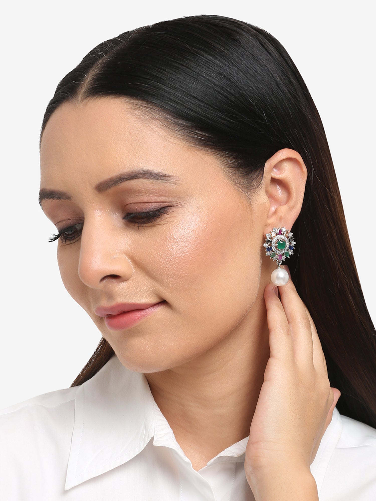 Multicoloured Floral Drop Earrings - Ruby Raang | Grab2Buy