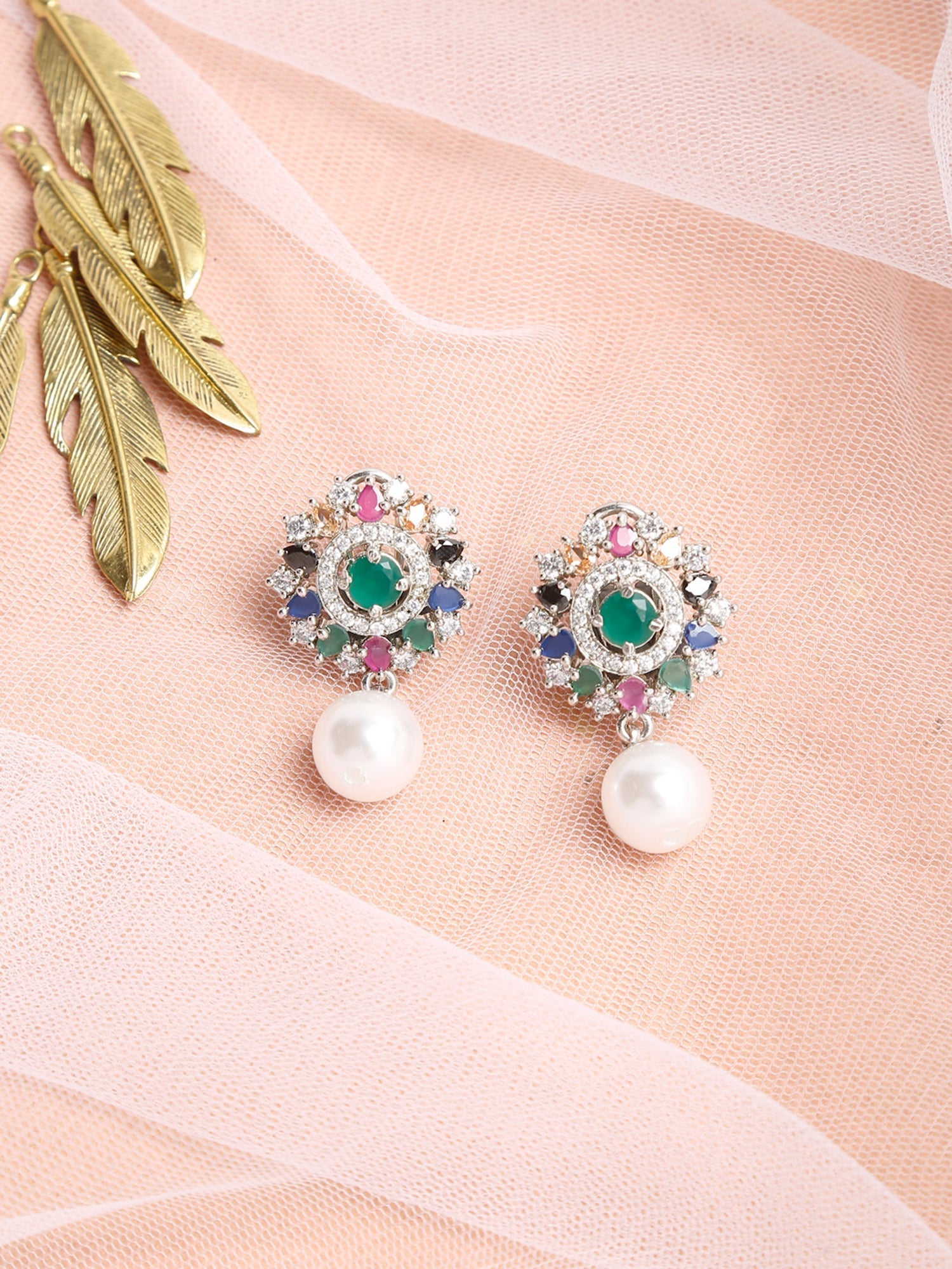 Multicoloured Floral Drop Earrings - Ruby Raang | Grab2Buy