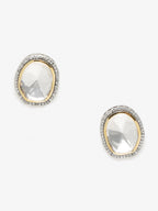 Silver-Toned Contemporary Studs Earrings - Ruby Raang | Grab2Buy