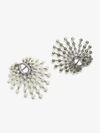 White Contemporary Drop Earrings - Ruby Raang | Grab2Buy
