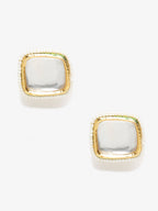 White Artificial Stone Beads Studded Contemporary Studs Earrings - Ruby Raang | Grab2Buy