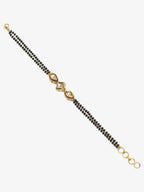 Women's Black Gold-Polished Kundan Mangalsutra Bracelet - Ruby Raang | Grab2Buy