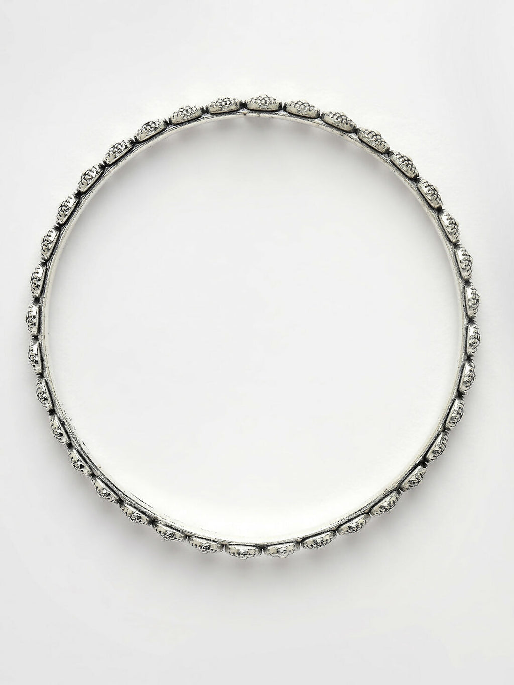 NVR Women's Set of 4 Silver-Toned German Silver Oxidised Bangles | Grab2Buy