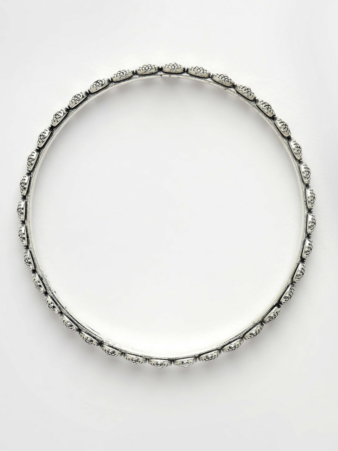 NVR Women's Set of 4 Silver-Toned German Silver Oxidised Bangles | Grab2Buy