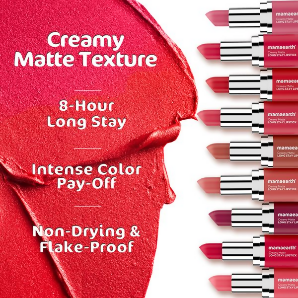 Mamaearth Creamy Matte Long Stay Lipstick - Rosewood Pink | Grab2Buy
