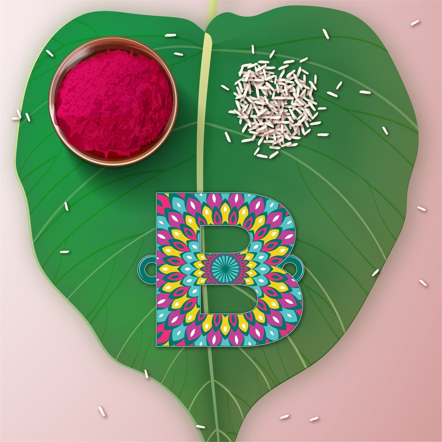 Indianvibez Alphabet B Wooden Rakhi - Kids Rakhi | Grab2Buy