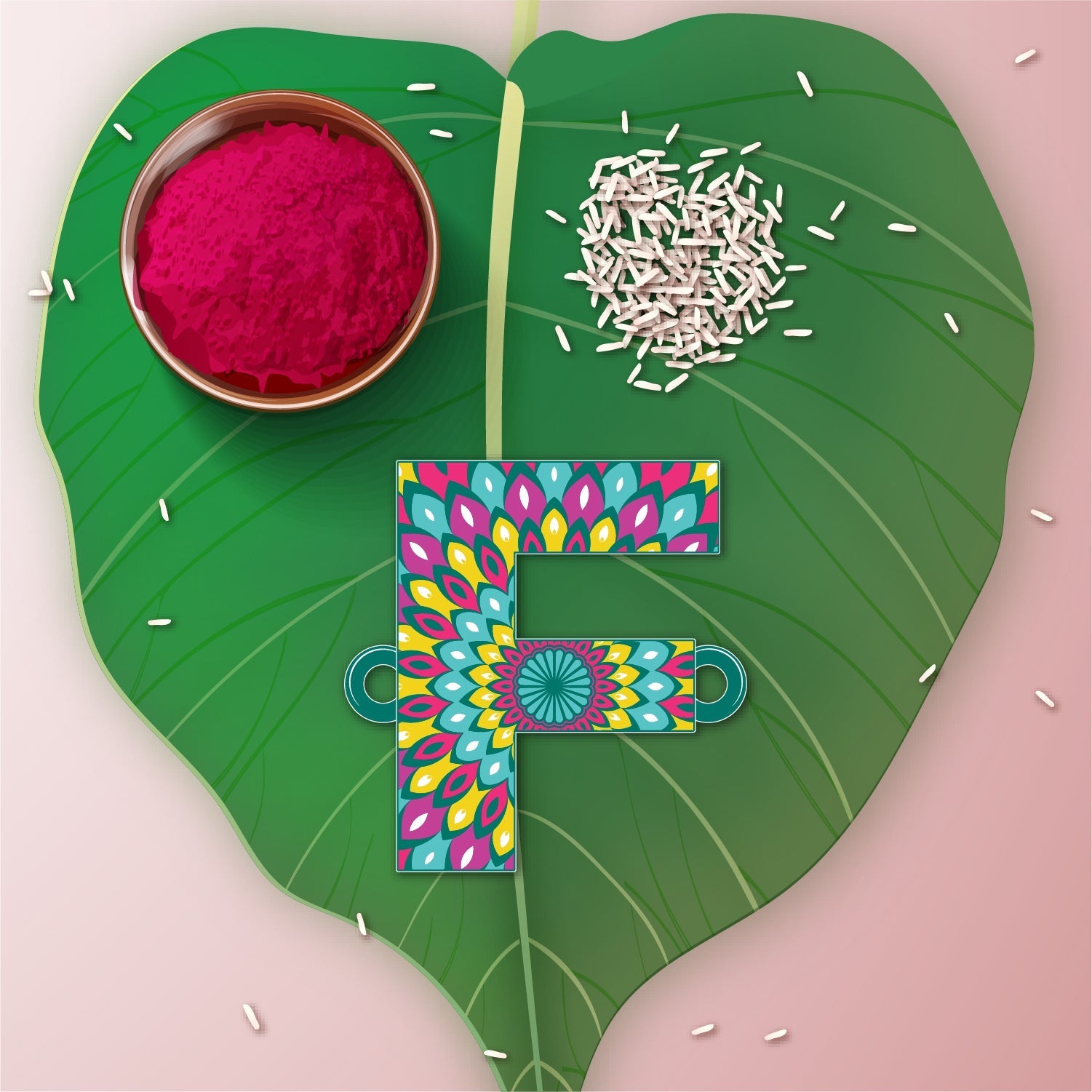Indianvibez Alphabet F Wooden Rakhi - Kids Rakhi | Grab2Buy