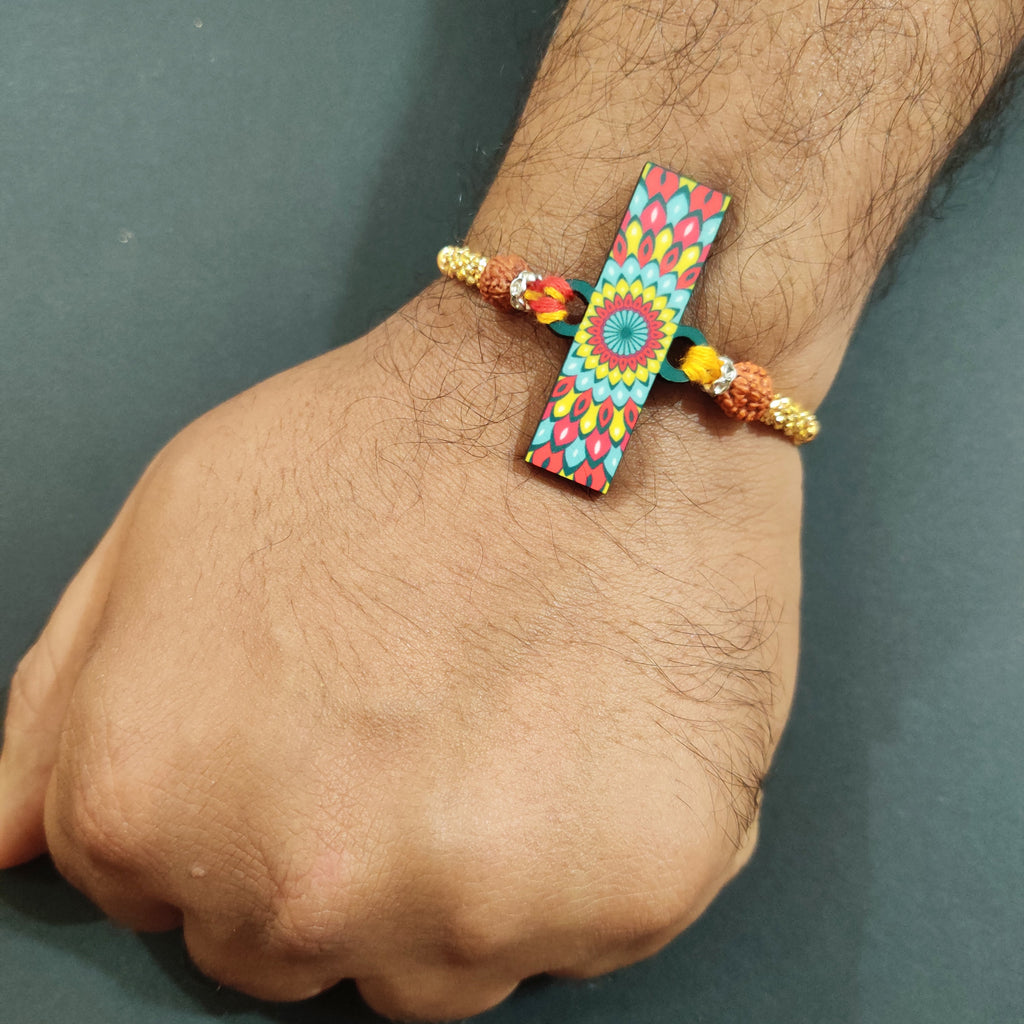 Indianvibez Alphabet J Wooden Rakhi - Kids Rakhi | Grab2Buy
