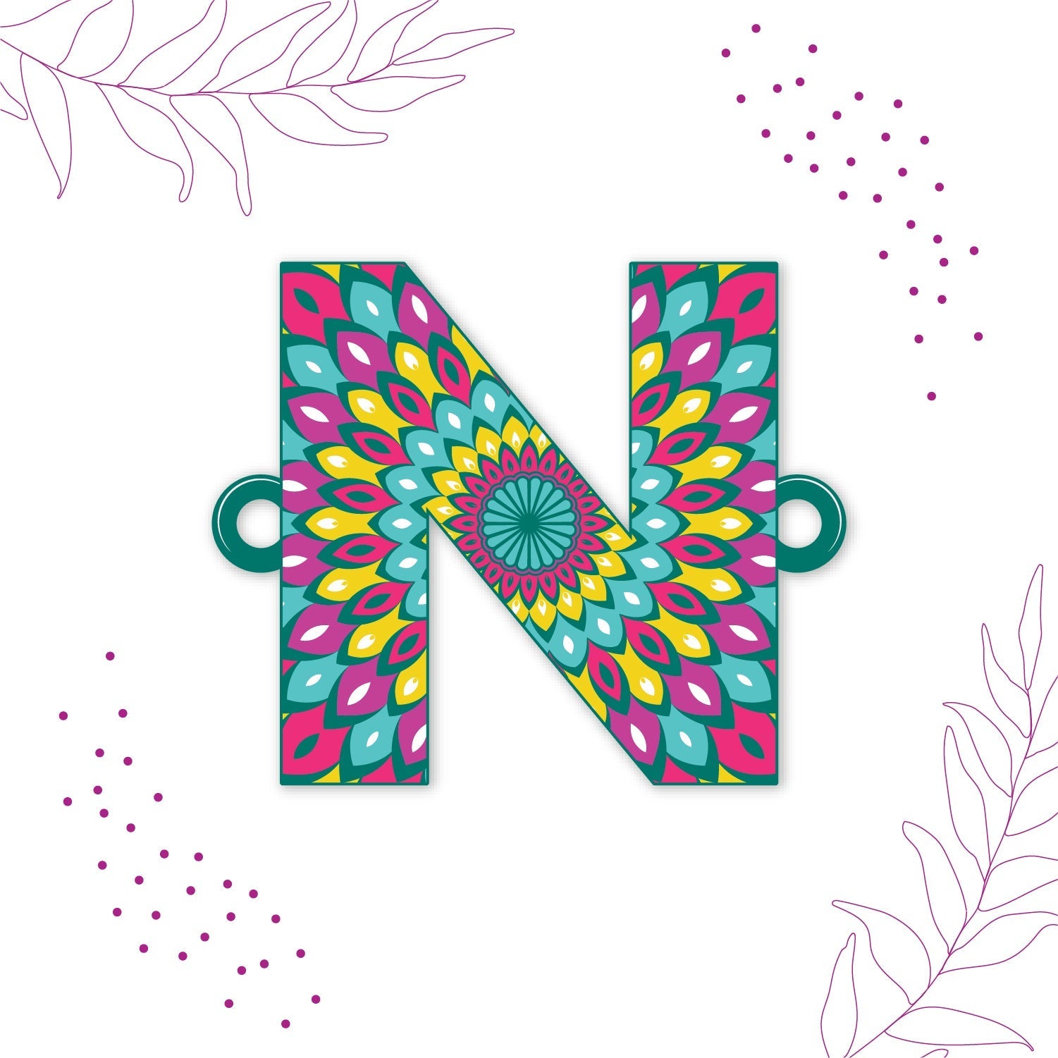 Indianvibez Alphabet N Wooden Rakhi - Kids Rakhi | Grab2Buy