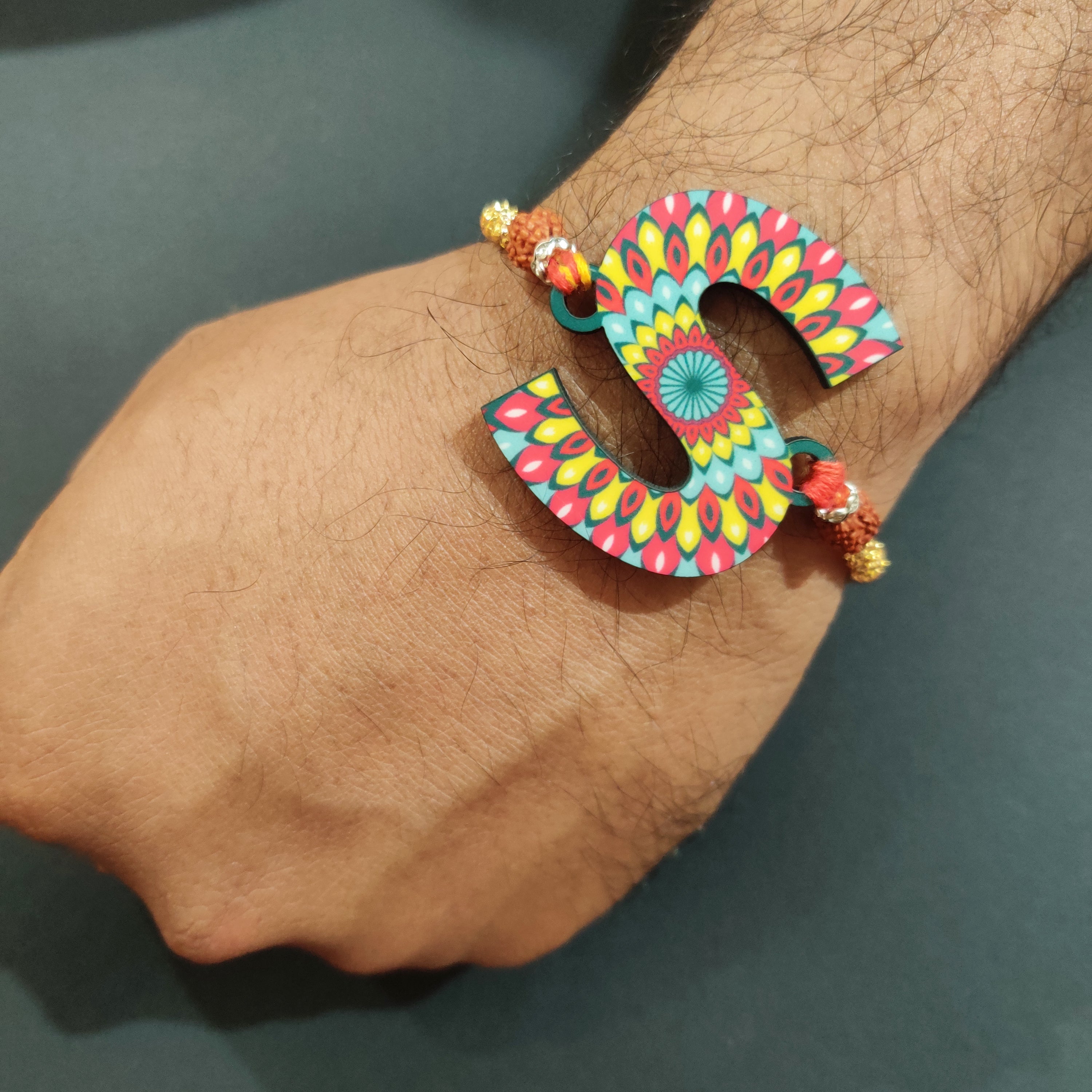Indianvibez Alphabet S Wooden Rakhi - Kids Rakhi | Grab2Buy