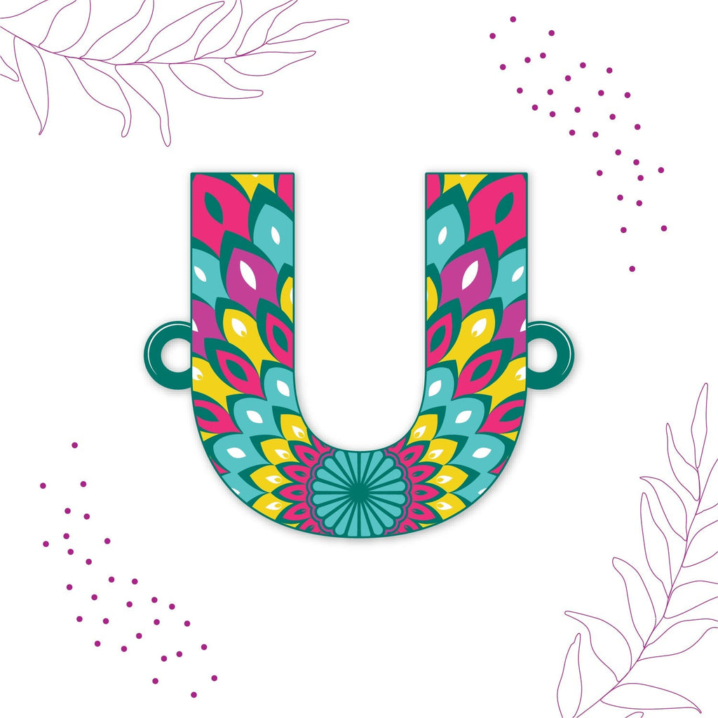 Indianvibez Alphabet U Wooden Rakhi - Kids Rakhi | Grab2Buy