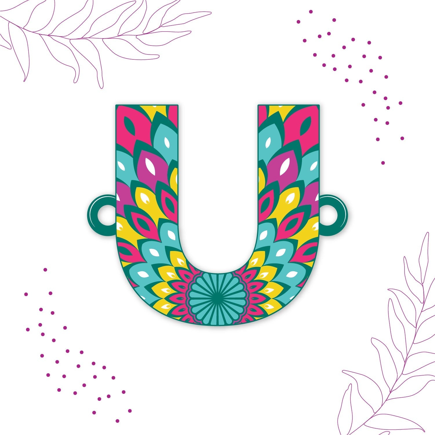 Indianvibez Alphabet U Wooden Rakhi - Kids Rakhi | Grab2Buy