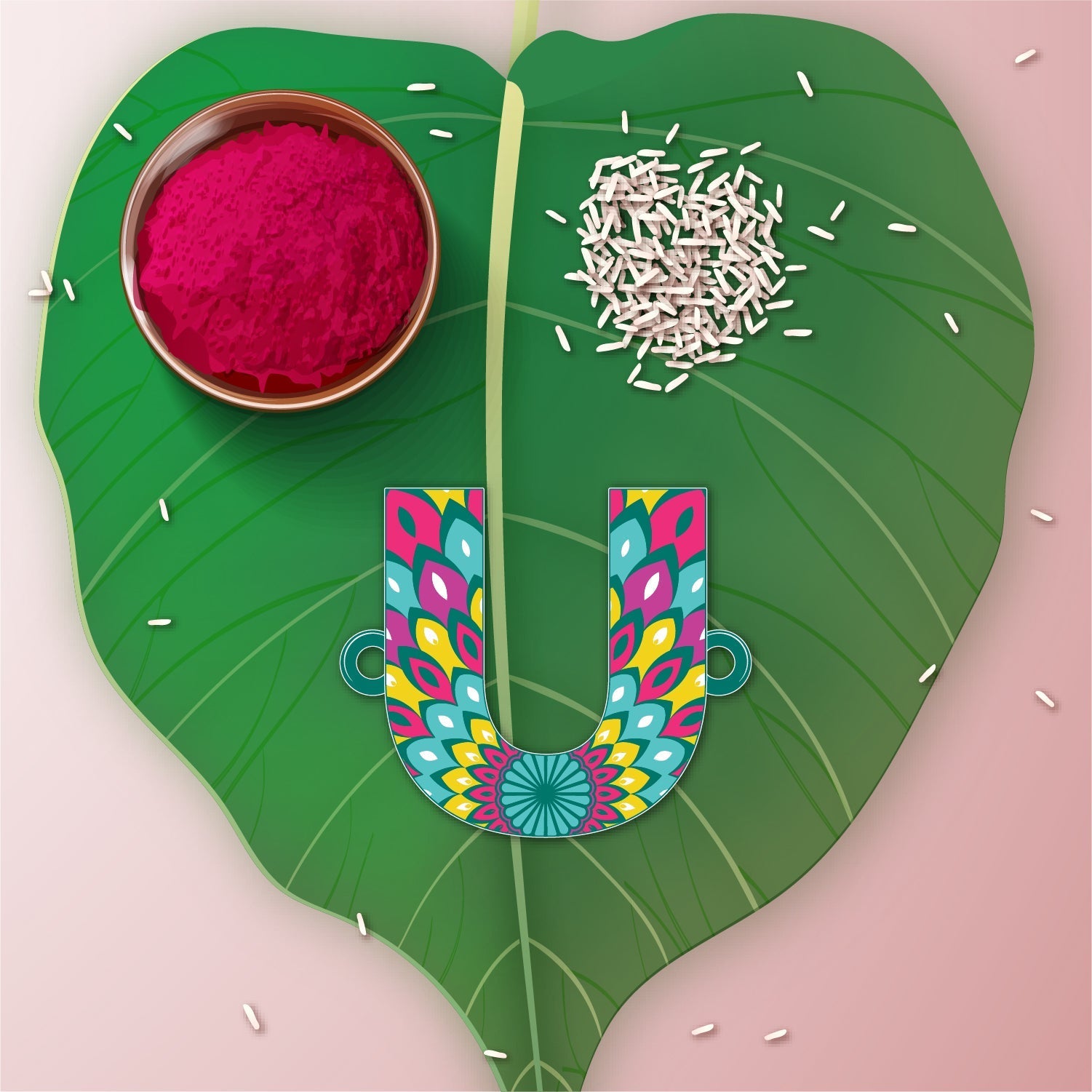 Indianvibez Alphabet U Wooden Rakhi - Kids Rakhi | Grab2Buy