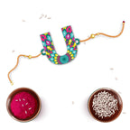 Indianvibez Alphabet U Wooden Rakhi - Kids Rakhi | Grab2Buy