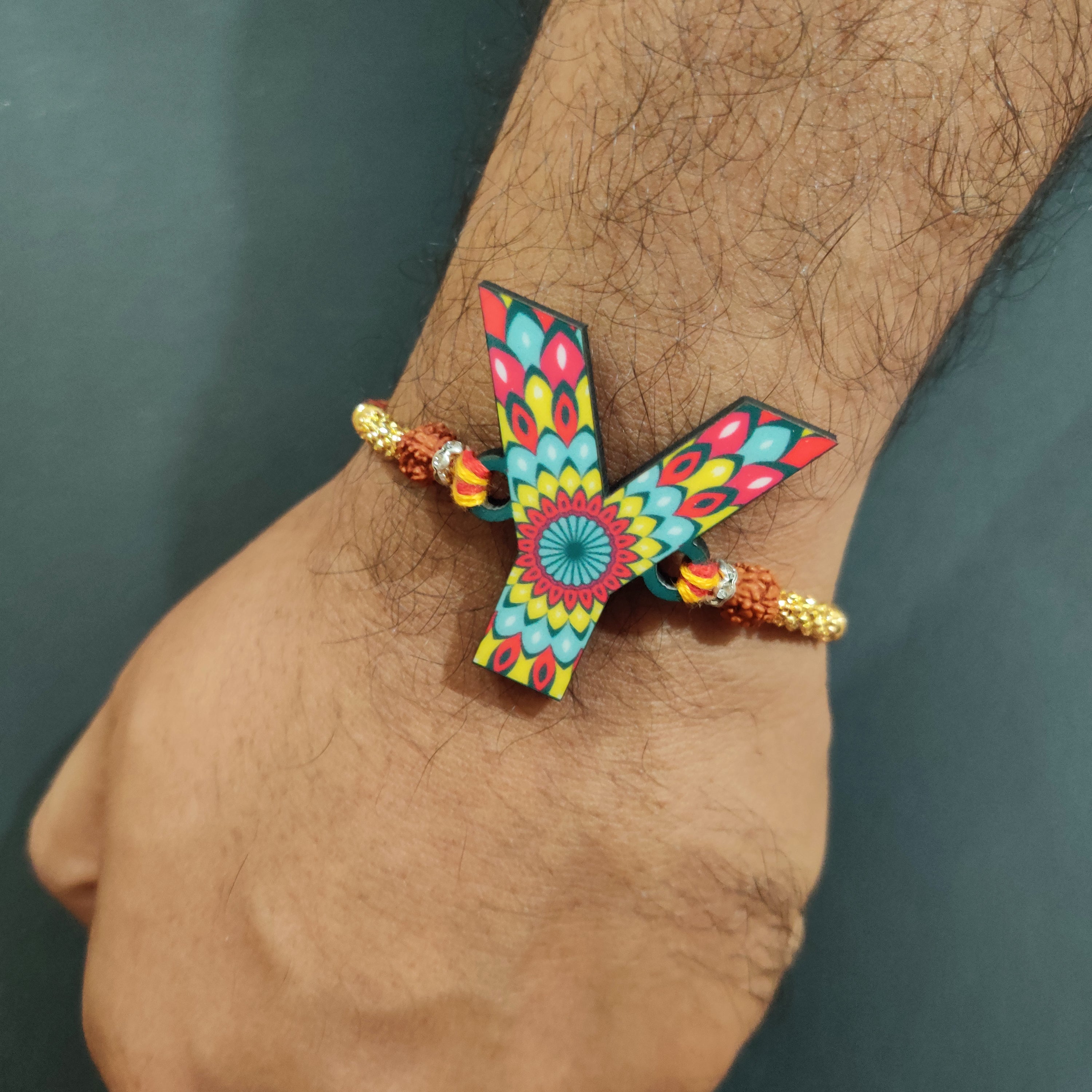 Indianvibez Alphabet Y Wooden Rakhi - Kids Rakhi | Grab2Buy