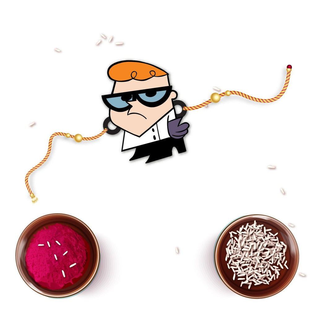 Indianvibez Dexter Wooden Rakhi with Rudraksha, Cartoon Rakhi for Bro, Shop India - Kids Rakhi | Grab2Buy