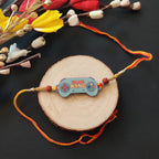Indianvibez Gamer King Bhai Wooden Rakhi with Rudraksha, Gaming Rakhi for Bro, Shop India - Kids Rakhi | Grab2Buy