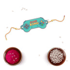 Indianvibez Gamer King Bhai Wooden Rakhi with Rudraksha, Gaming Rakhi for Bro, Shop India - Kids Rakhi | Grab2Buy