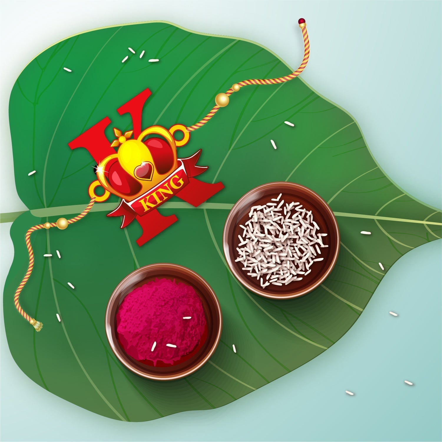 Indianvibez Royal King Bhai Wooden Rakhi, Rudraksha Rakhi for Brother - Kids Rakhi | Grab2Buy