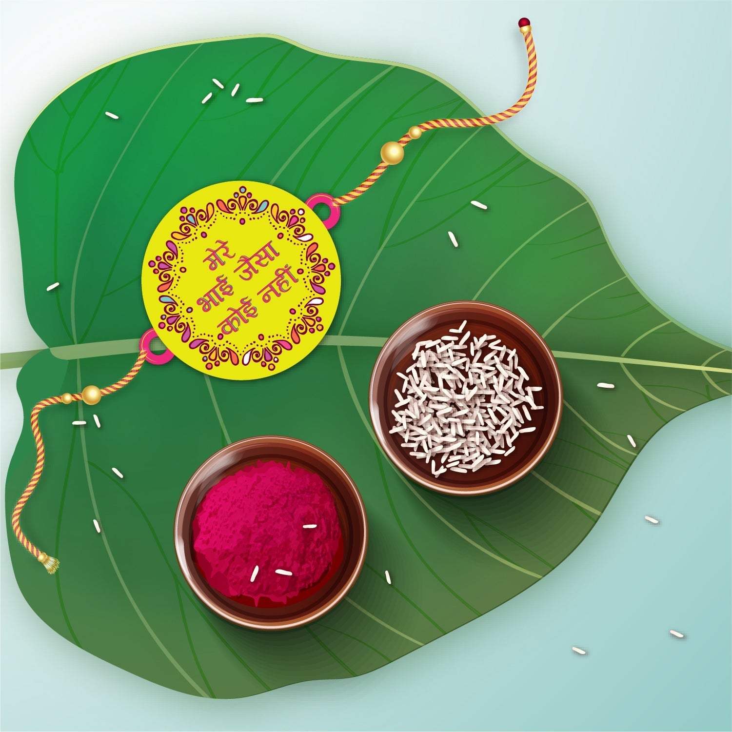 Indianvibez Mere Bhai Jaisa Koi Nahi Rakhi, Rakhi with Rudraksha Thread - Kids Rakhi | Grab2Buy