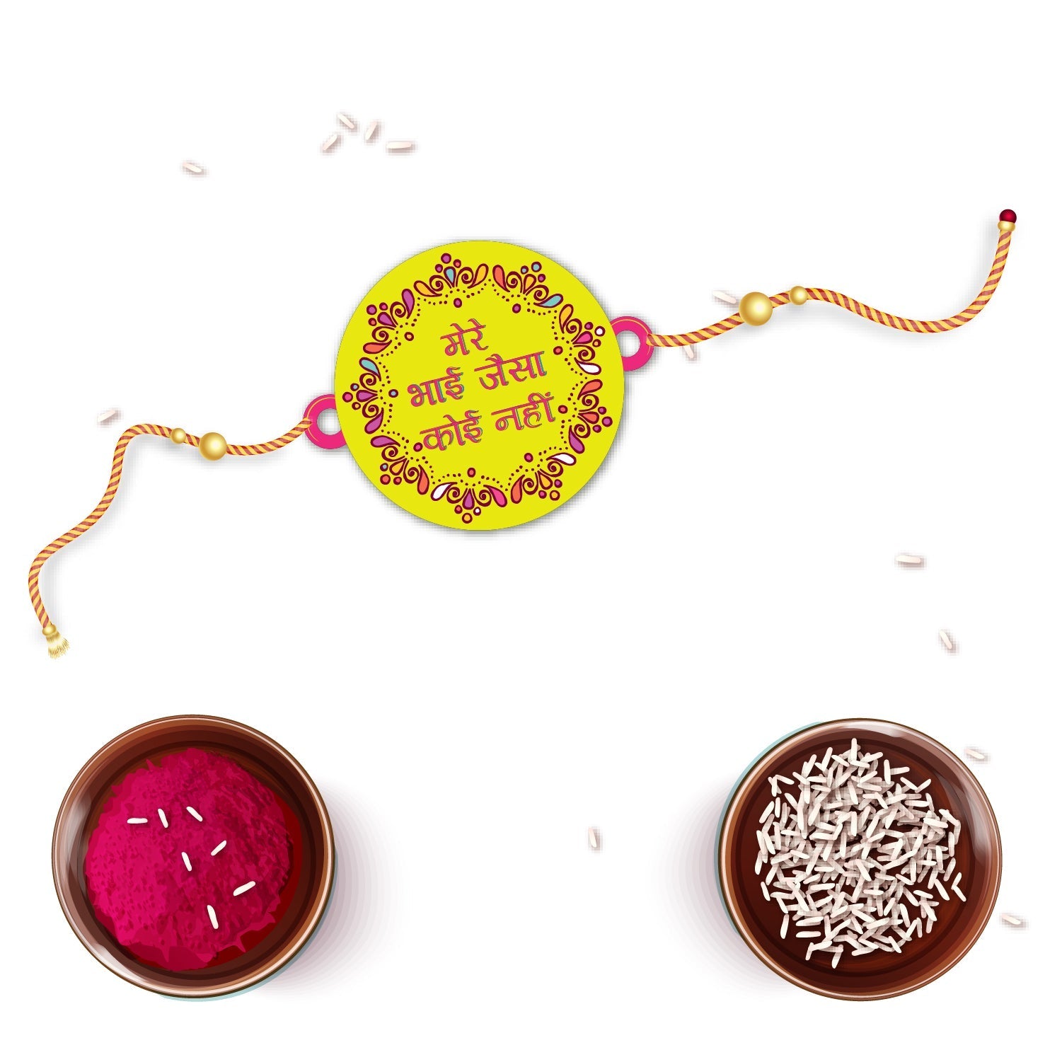 Indianvibez Mere Bhai Jaisa Koi Nahi Rakhi, Rakhi with Rudraksha Thread - Kids Rakhi | Grab2Buy
