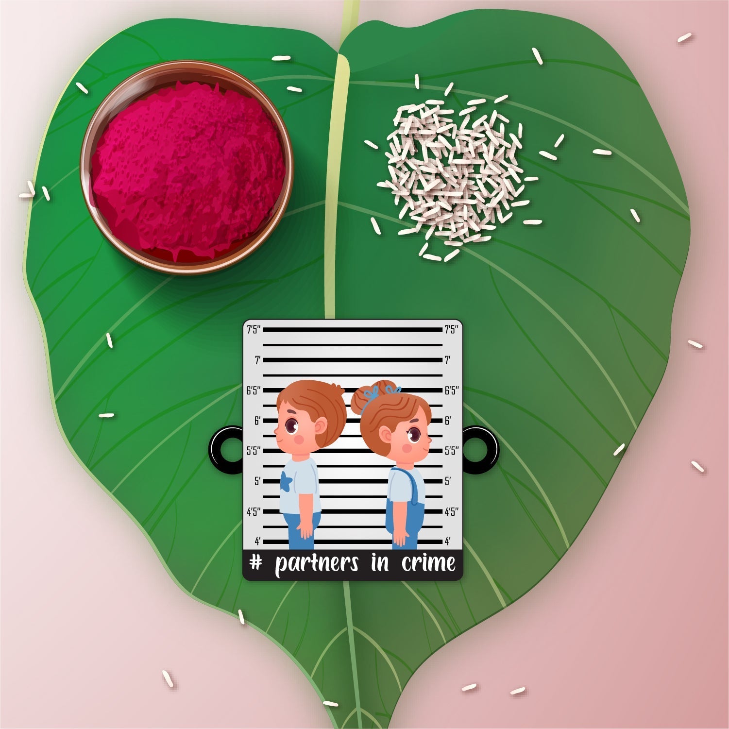 Indianvibez Partners in Crime Rakhi Wooden Rakhi for brother with Rudraksha Thread - Kids Rakhi | Grab2Buy