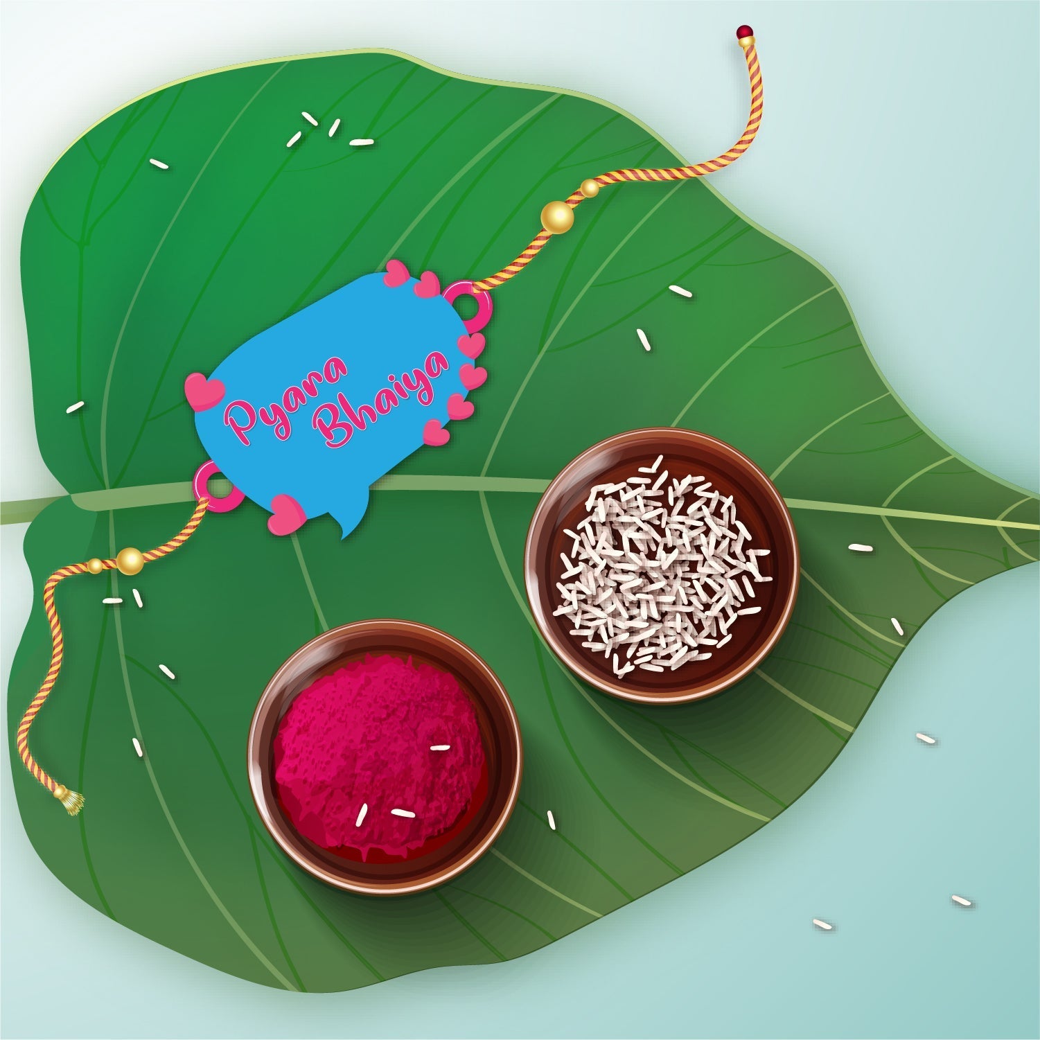 Indianvibez Pyara Bhai Wooden Rakhi with Rudraksha Thread, Rakhi for Brother - Kids Rakhi | Grab2Buy