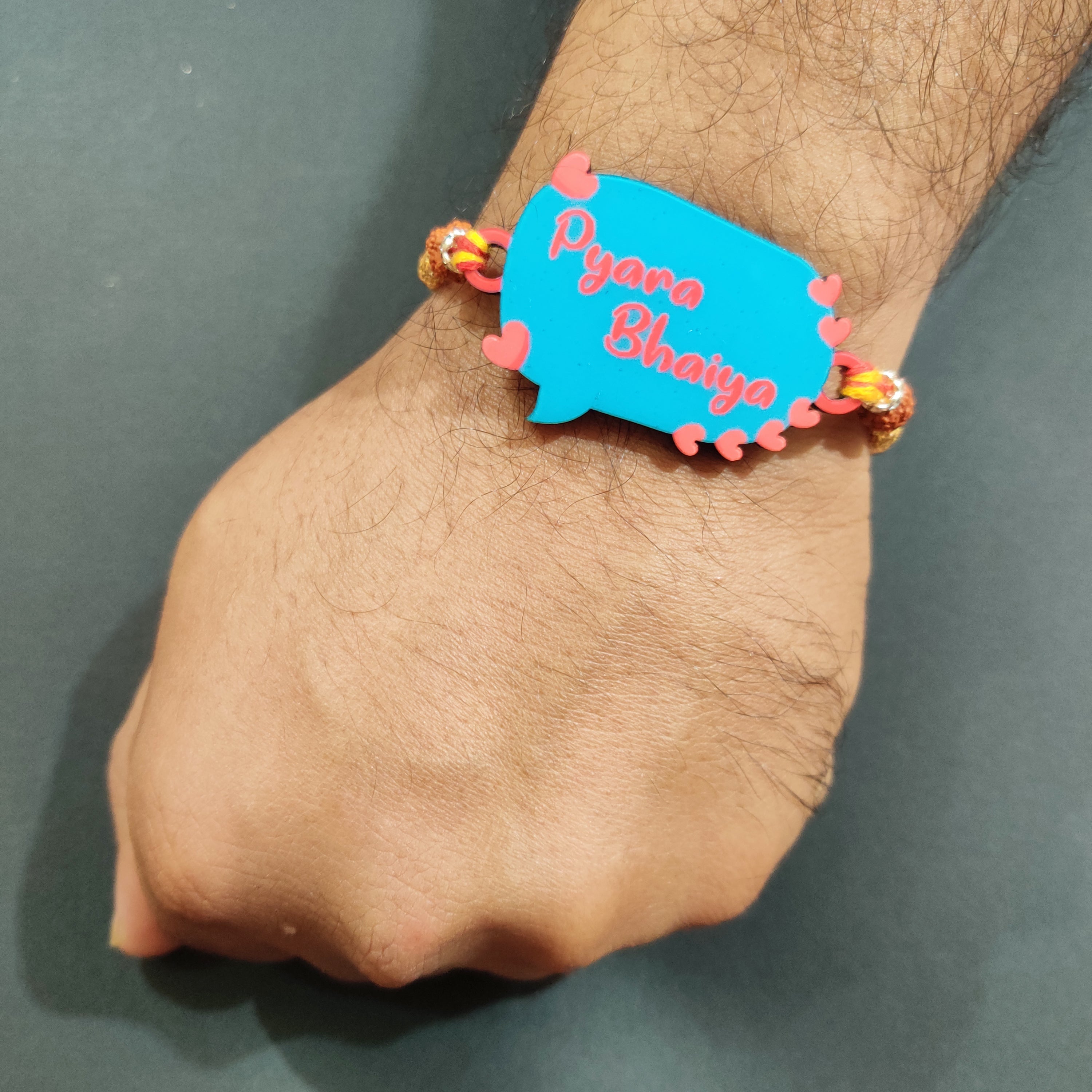 Indianvibez Pyara Bhai Wooden Rakhi with Rudraksha Thread, Rakhi for Brother - Kids Rakhi | Grab2Buy