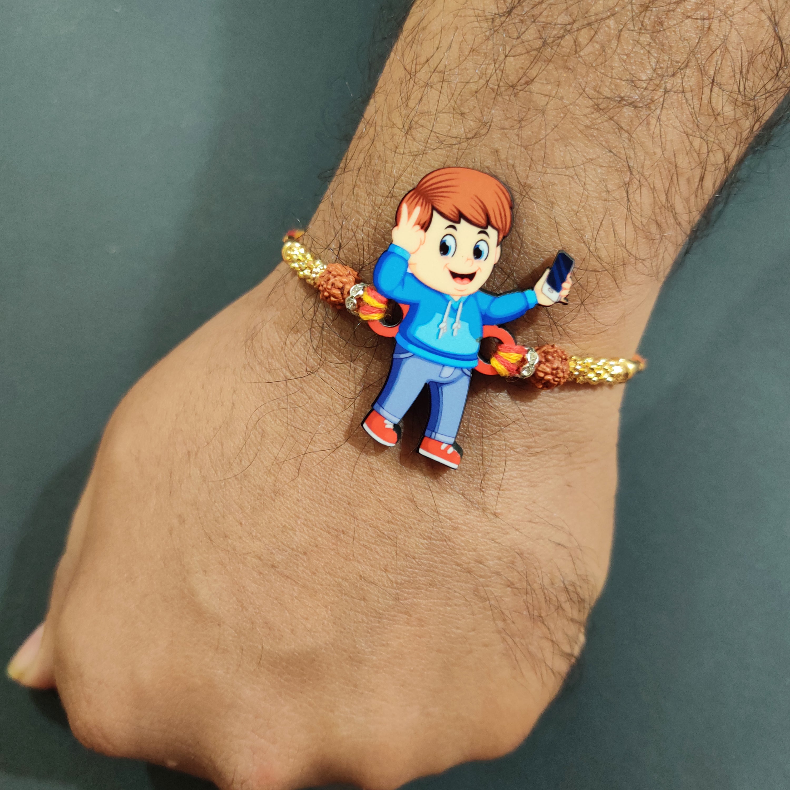 Indianvibez Selfie Wala Bhai Rakhi, Wooden Rakhi for Brother - Kids Rakhi | Grab2Buy