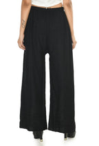 Mominos Fashion Moeza Reyon Cotton Black Chikan Work Palazzo | Grab2Buy