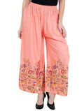 Mominos Fashion Peach Floral Design Palazzo | Grab2Buy