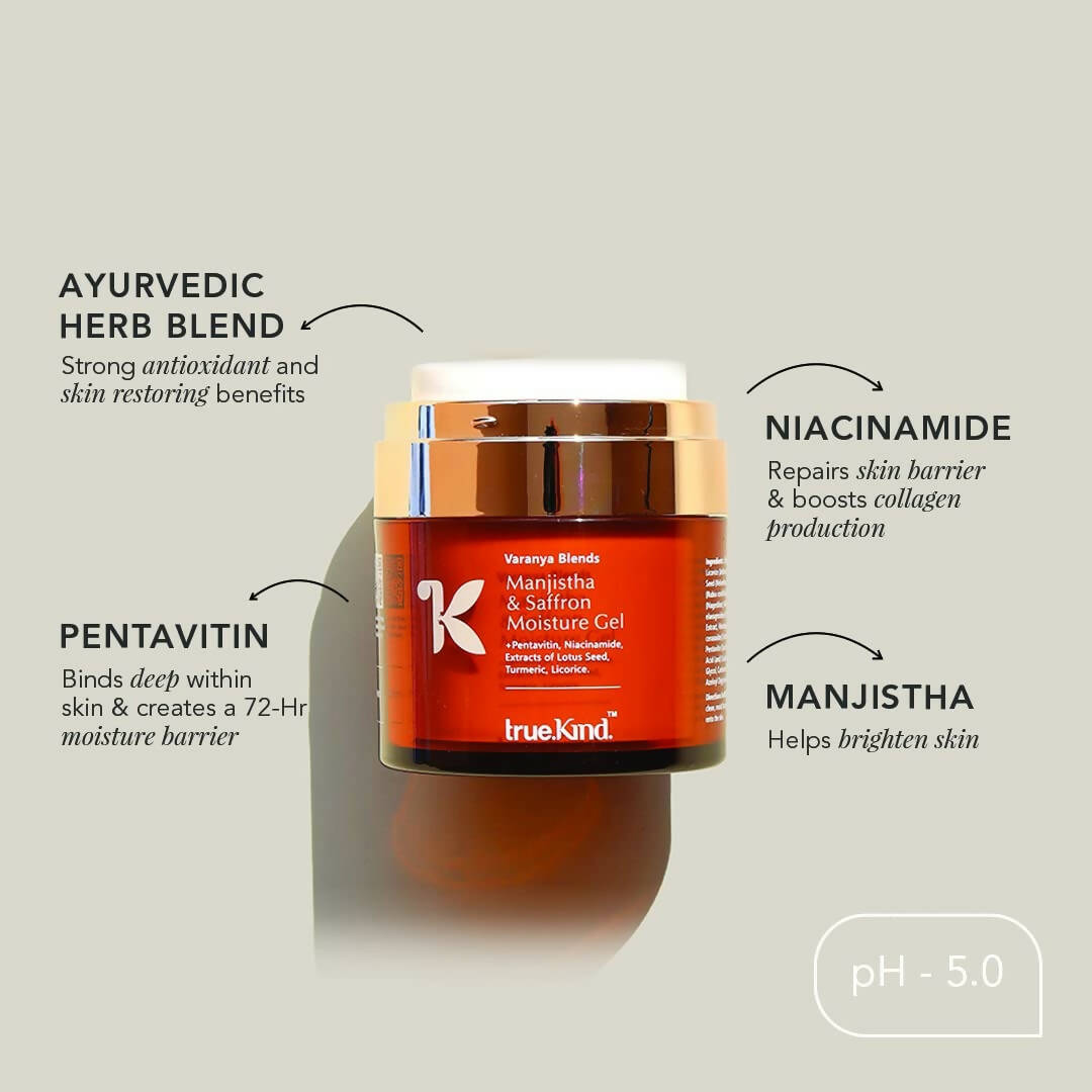 True Kind Varanya Blends Manjistha & Saffron Gel Face Moisturiser | Grab2Buy