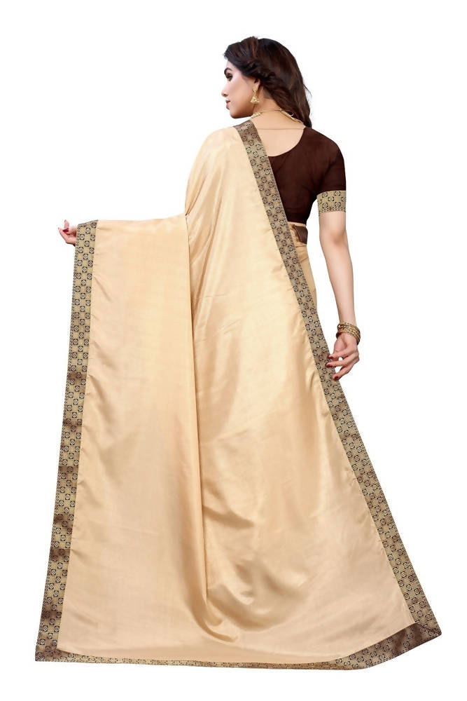 Vamika Cream Dola Silk Border Saree (Kirti Cream) | Grab2Buy