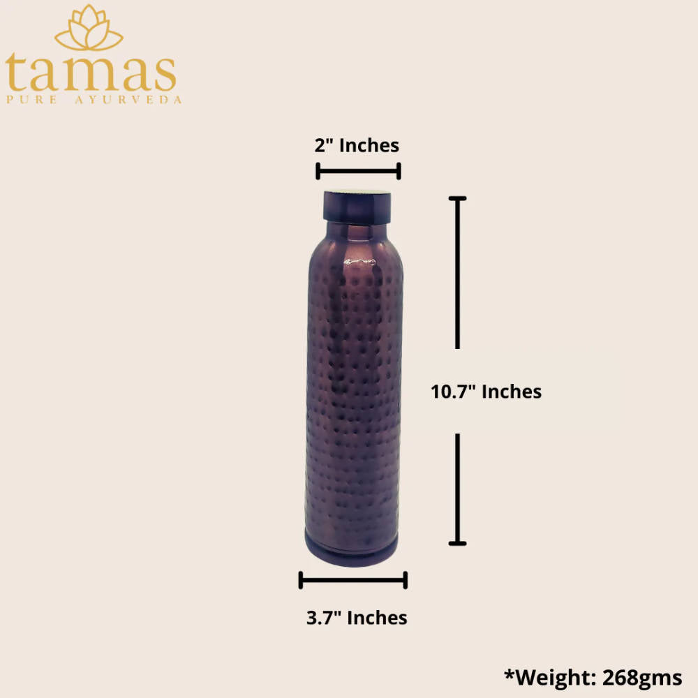 Tamas Hammered Antique Oreo Copper Water Bottle | Grab2Buy