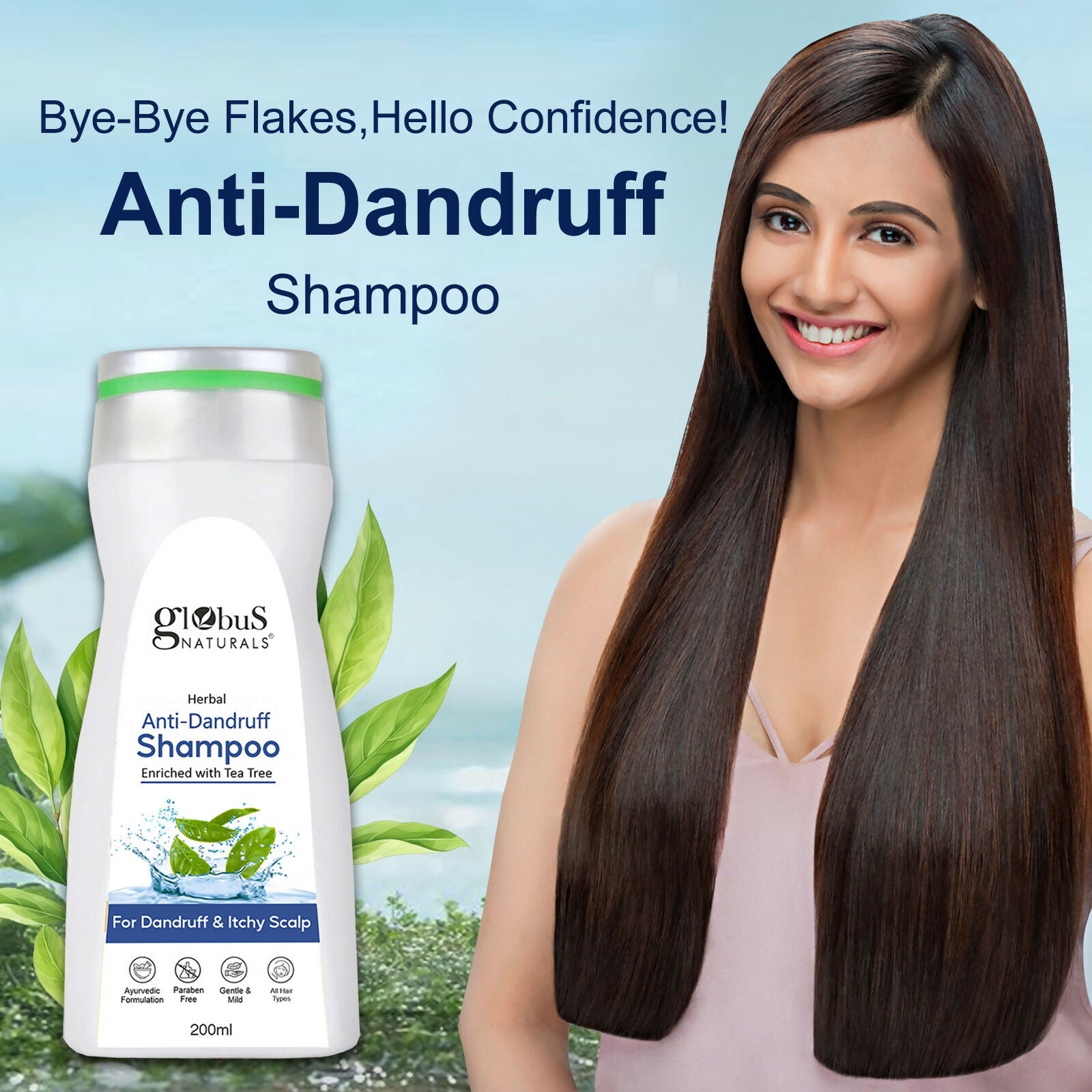 Globus Naturals Anti Dandruff Shampoo, For Dandruff and Itchy Scalp, Suitable For All Hair Types | Grab2Buy