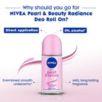 Nivea Deodorant Roll On Pearl & Beauty Radiance For Eventoned Smooth & Beautiful Underarms | Grab2Buy