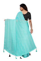 Vamika Sky Blue Georgette Seqence Saree (Riva Sky Blue) | Grab2Buy