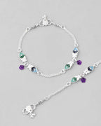 VOJ Set of 2 Mutli Color Meenakari Anklet | Grab2Buy