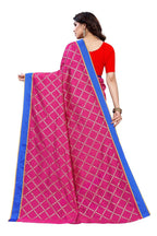 Vamika Pink Linen Foil Print Saree (YOGI PINK) | Grab2Buy