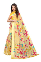 Vamika Yellow Linen Satin Border Saree | Grab2Buy