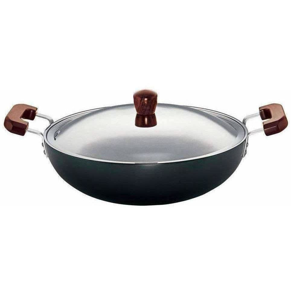 Hawkins Futura Hard Anodised Flat Bottom Deep-Fry Pan with Steel Lid, 7.5 L/36cm | Grab2Buy