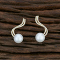Joban Fashion Women Brass Golden White Ad Earrings | Grab2Buy